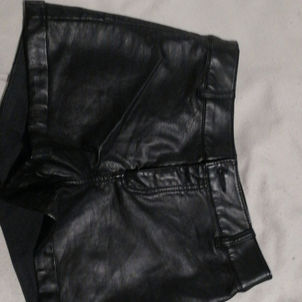 H&M fake leather shorts